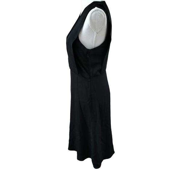 Theory Size 4 Garner Silk Sleeveless A Line Dress Black - Picture 3 of 7